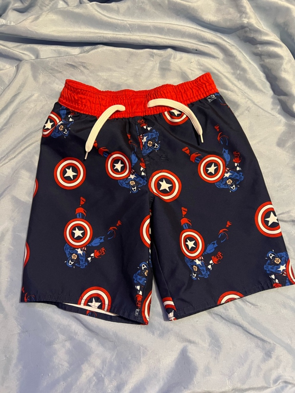 Old Navy Navy, Red & White Boys Captain America Swim Shorts